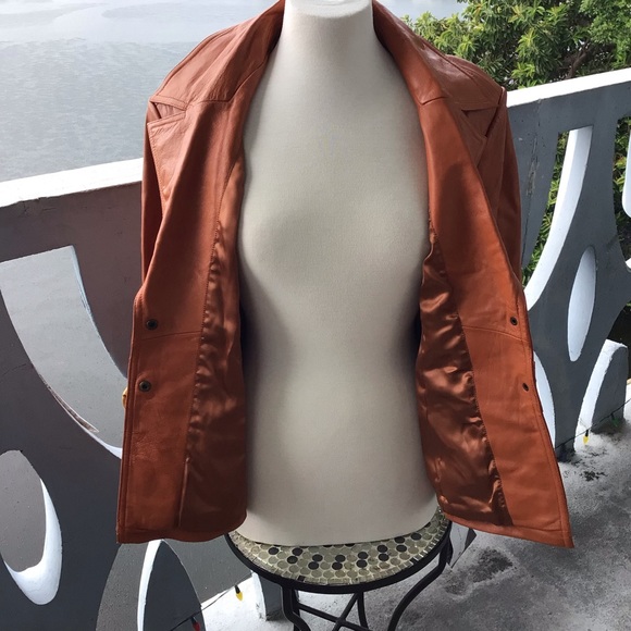 Jerry Lewis Classic Luxuries Leather Jacket with Bamboo Slip Ring Belt - NWT - Picture 16 of 16